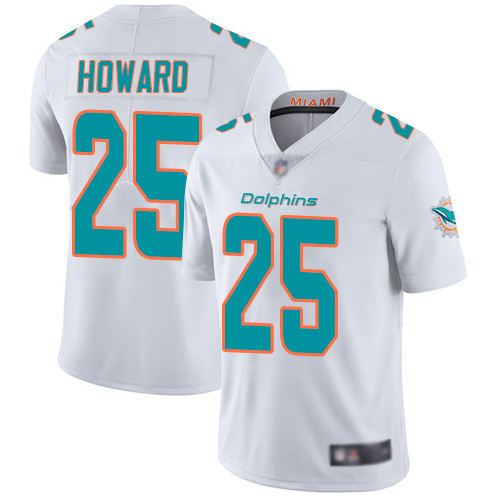 Men’s Miami Dolphins #25 Xavien Howard White Vapor Untouchable NFL Limited Stitched Jersey